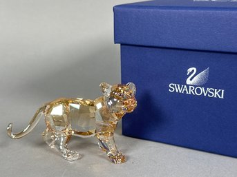 Swarovski Crystal Annual Edition Tiger Cub Standing With Original Box