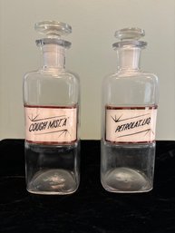 Lot Of Two Antique Apothecary Bottles