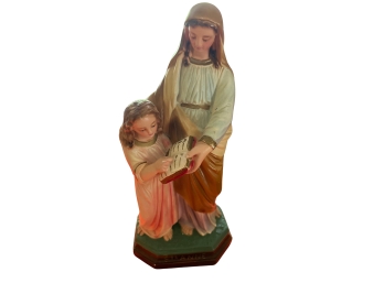 Vintage Patron Saint Anne Religious Chalkware Statue