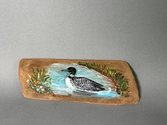 Marilyn Brekke 'Common Loon' Hand Painted Duck On Wood
