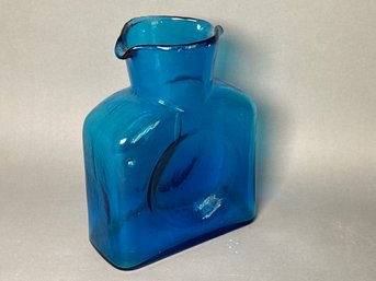 Vintage Blenko Cobalt Blue Glass Carafe