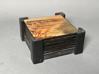 Wood Coasters Based On Original Watercolors From Sally Bookman