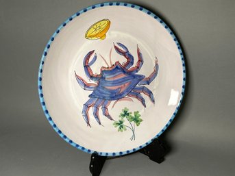Italian Made Hand Painted Vietri Crab Platter