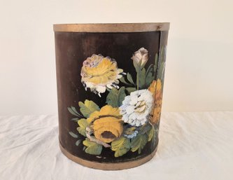 Waste Paper Bin / Bin / Vase With Floral Motif