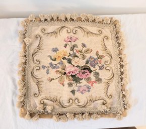 Vintage Needlepoint Pillow Case/ Cover For A Throw Pillow