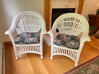Two Wicker Chairs, 30x37in Execellent Condition Used Indoor Only Like New