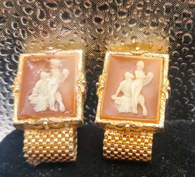 Vintage Cameo Incolay Cufflinks Links