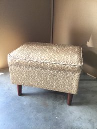 Cute Mid Century Sewing Box Hassock With Peg Legs