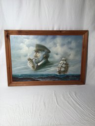 Original Oil On Canvas Nautical Painting