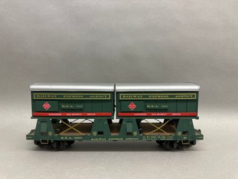 Aristo Craft REA Railway Express Agency Flat Car With Two Trailers, G Scale