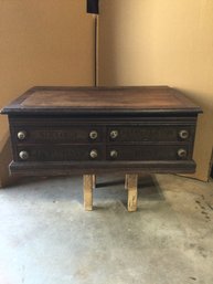 Antique 4 Drawer Coats Spool Cabinet Desk Model