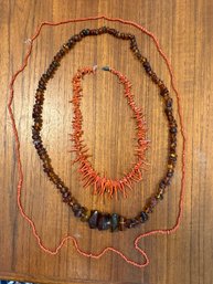 Nice Lot Of Vintage Amber And Coral Necklaces (13)