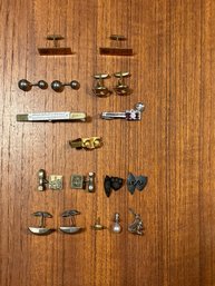 Lot Of Mens Jewelry Including Sterling Silver Cufflinks Tie Tacks Tie Clips (11)