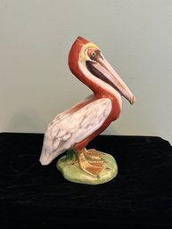 Beautiful Italian Faience Hand Decorated Pelican Bird Figurine
