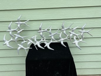 Awesome Curtis Jere MCM. Modernist Aluminum Sculpture Birds In Flightd