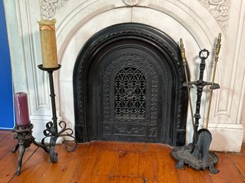 Beautiful Fireplace Decor Including North Bro Manufacturing Tripod