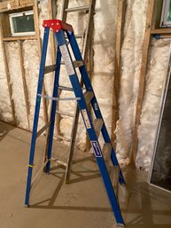 6 Fiberglass Ladder Like NEW And One Section Of Aluminum Extension 8