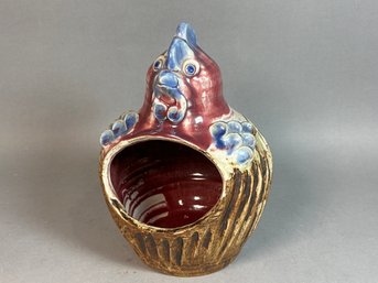 Signed Ceramic Chicken Pot