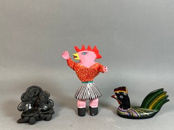 Mix Lot: Wooden Chickens & Eskimo Family