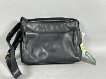 A Black Genuine Leather Stone Mountain Signature Collection Purse & Cosmetic Bag With Tags