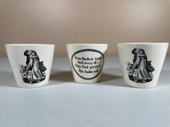 3(Three) Vintage Wedgwood, Shreve, Crump & Low Co. Sailor's Cups