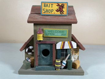 Vintage Wooden Birdhouse Bait Shop Lake Lodge Very Detailed