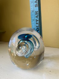 Hand Blown Artist Signed Glass Globe