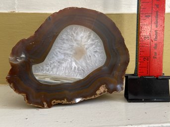 Agate Crystal Geode Stone 5x4.5