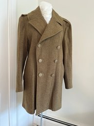 Vintage WWII Army Coat Size Small Mossy Green