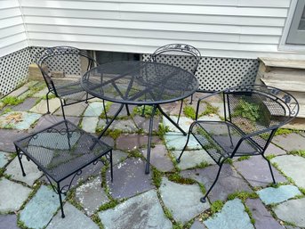 Wrought Iron Patio Tables 3 Chairs And Side Table