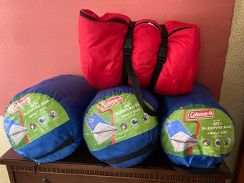 4 Adult Sleeping Bags Coleman Alpine 40 Degree Camping Guest Sleepovers