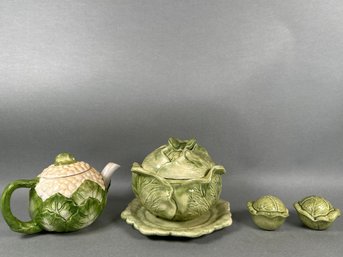 Vintage Holland Mold Ceramic Cabbage Tureen & More