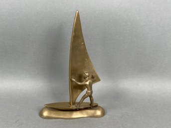 Vintage Solid Brass Sailboat Decor