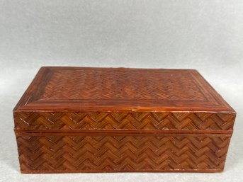 Chinese Rattan Keepsake Box