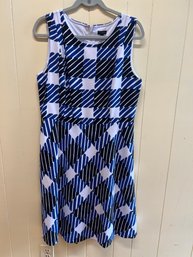 Talbots Women's Color Block Plaid Knit Sleeveless Dress Size 14