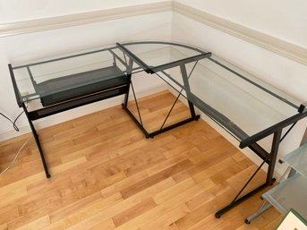 Glass And Metal Desk 5ftx30inx5ft Modern Contemporary Style