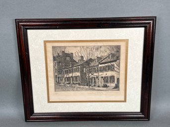 Vintage Pencil Signed & Numbered Black And White Print