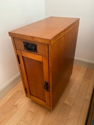 End Table Single Drawer 11x26.5x22 On Rolling Casters