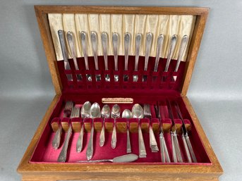 Vintage Holmes & Edward Silverplate Flatware With Sterling Silver 'Inlaid' Into It