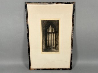 James A Brewer 'York Minister Five Sisters Window' Pencil Signed Original Dry Point Etching