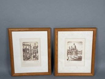 Venetian Scene Pencil Signed & Numbered Sketch Prints