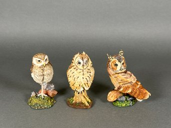 Vintage Franklin Mint 'The Magnificent World Of Owls' Figures