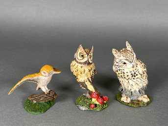 Vintage Franklin Mint 'The Magnificent World Of Owls' Figures