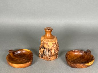 Pretty Wooden Vase & Apple Shaped Dishes