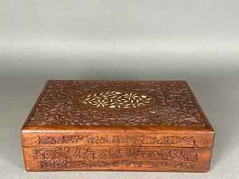 Carved Wooden Jewelry Box