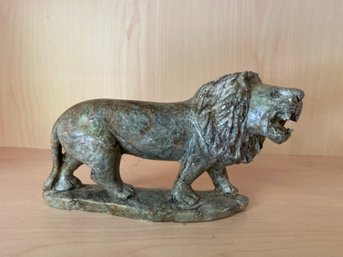 Hand Carved African 8x2.5x4.5 Soapstone Lion