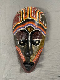 Hand Carved Hand Painted 7x13in Tribal Mask