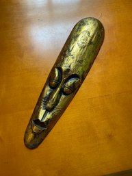 Golden Hand Carved Mask 5x19