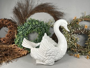 Beautiful Ceramic Swan Planter