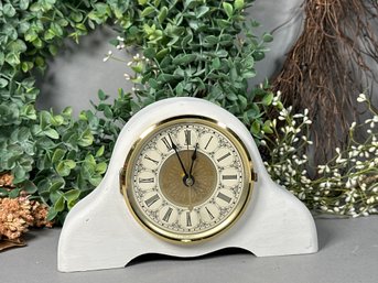 Yankee Woodcraft White Painted Mantle Clock